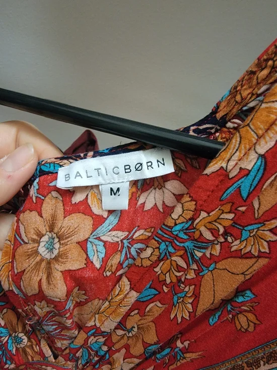 Boho Floral Maxi Dress in Navy and Rust - Picture 4 of 4